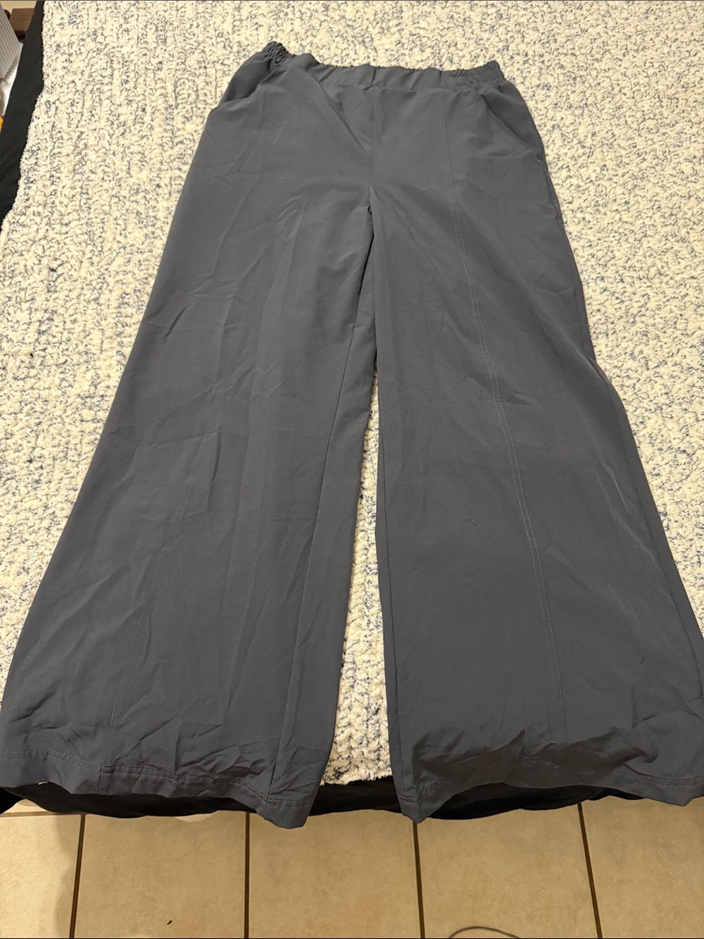 Fabletics Wide-Leg Pull-On Pants in Charcoal